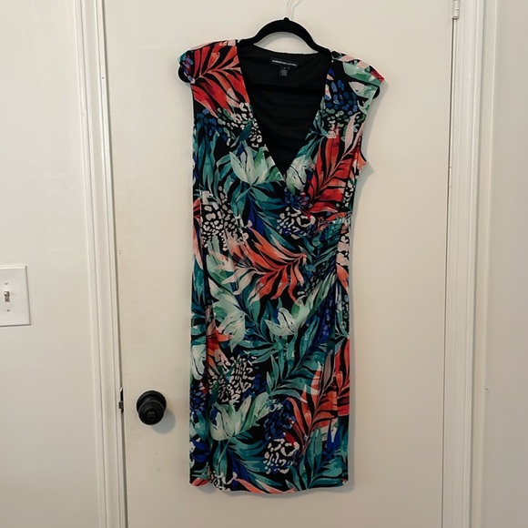 American Living Faux Wrap Tropical Print Dress 12 - Picture 2 of 6